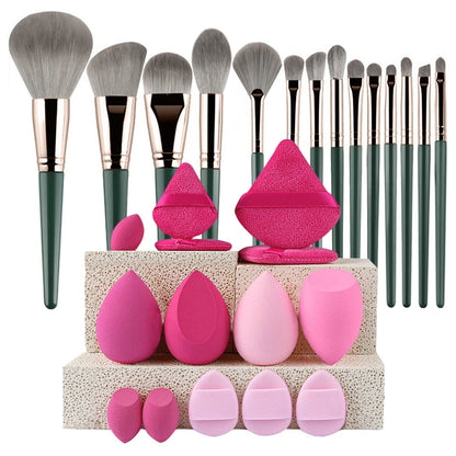 34pcs Makeup Brushes Set 14pcs Travel Portable Foundation Concealer Makeup Brush Professional Liquid Cream Make-up Beauty Tool