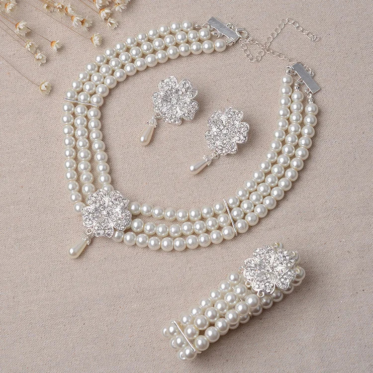 1920s 1950s Women Fashion Jewelry Gatsby Cosplay Accessory Set Pearl Necklace Earring Glove Cigarette Holder Audrey Hepburn