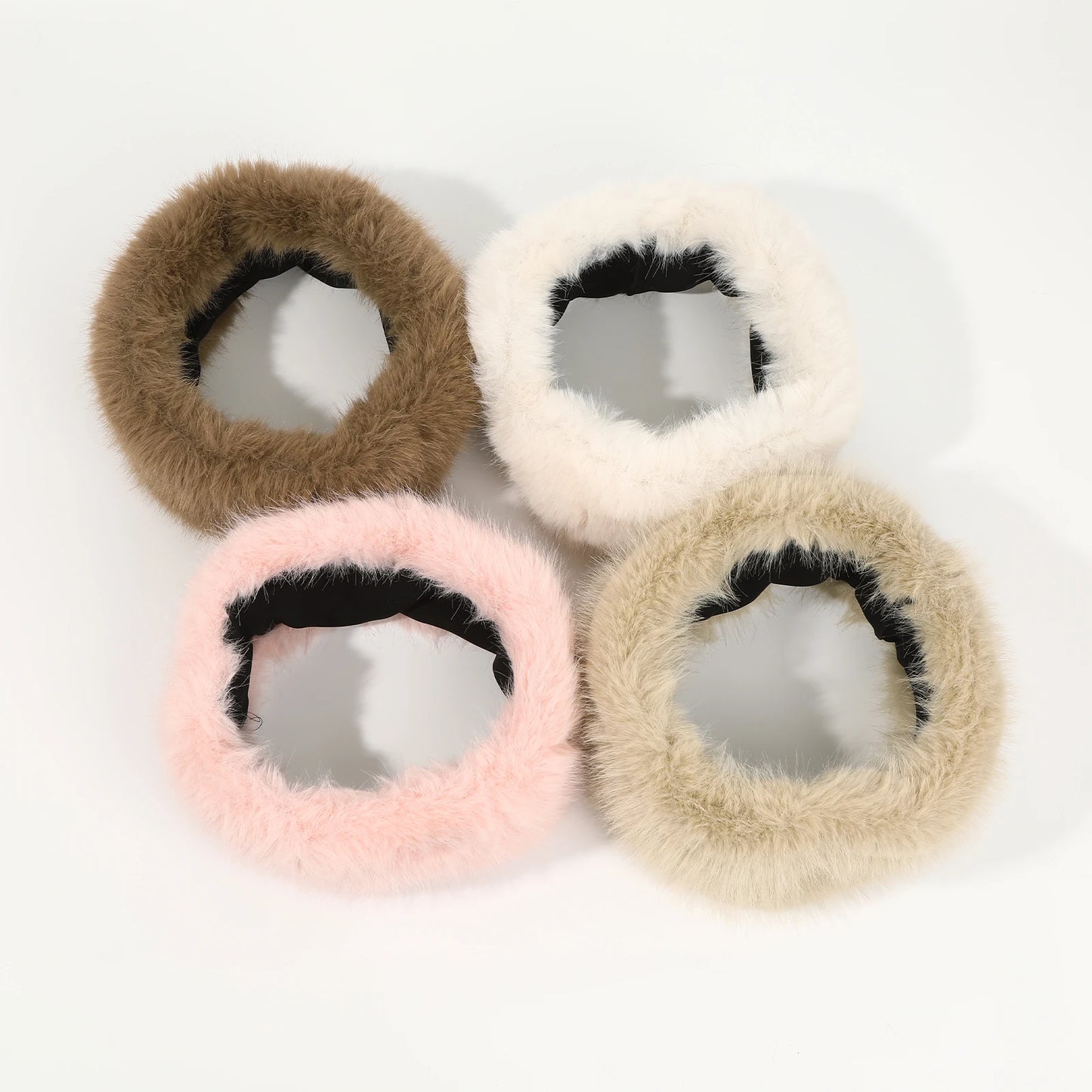 AWAYTR Faux Fox Fur Thermal Headbands Fashion Synthetic Fur‌ Wide Headband Hair Accessories For Women Trend