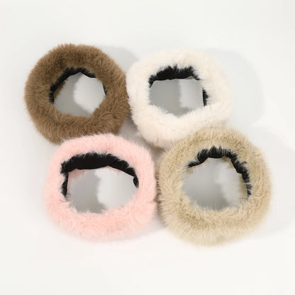 AWAYTR Faux Fox Fur Thermal Headbands Fashion Synthetic Fur‌ Wide Headband Hair Accessories For Women Trend