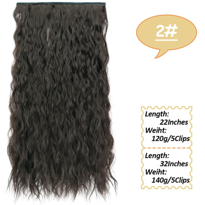NICESY Synthetic Long Wavy 5 Clips Hair Extensions 22Inch/32Inch Clip On Hair Extensions High Tempreture Fake For Women
