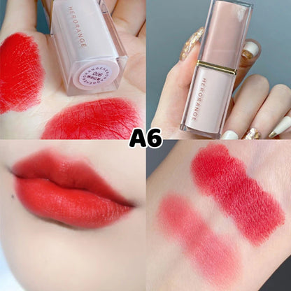 HERORANGE 1Pc Matte Lipstick Waterproof Velvet Nude Sexy Red Long Lasting Non-Stick Dry Lip Stain Makeup