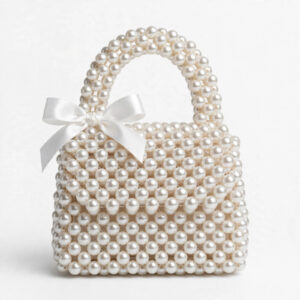 White Pearl Beaded Handbag