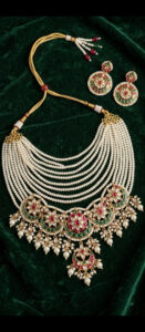 Pearl Red Green Bridal Set