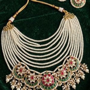 Pearl Red Green Bridal Set — image 1