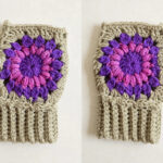 Sage Floral Fingerless Gloves