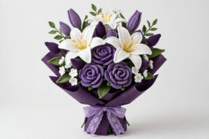 Purple Lily Crochet Bouquet