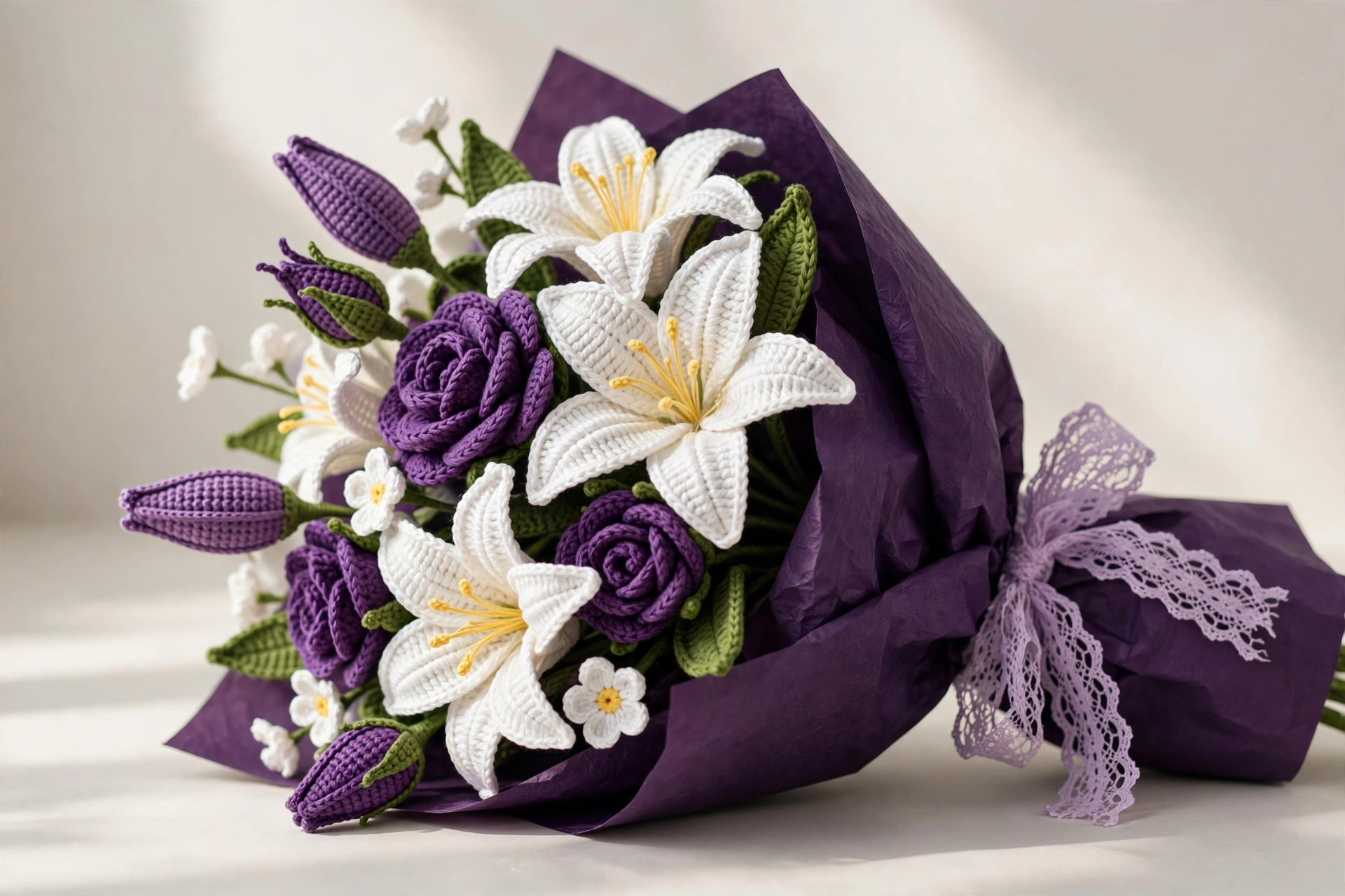 Purple Lily Crochet Bouquet — image 6