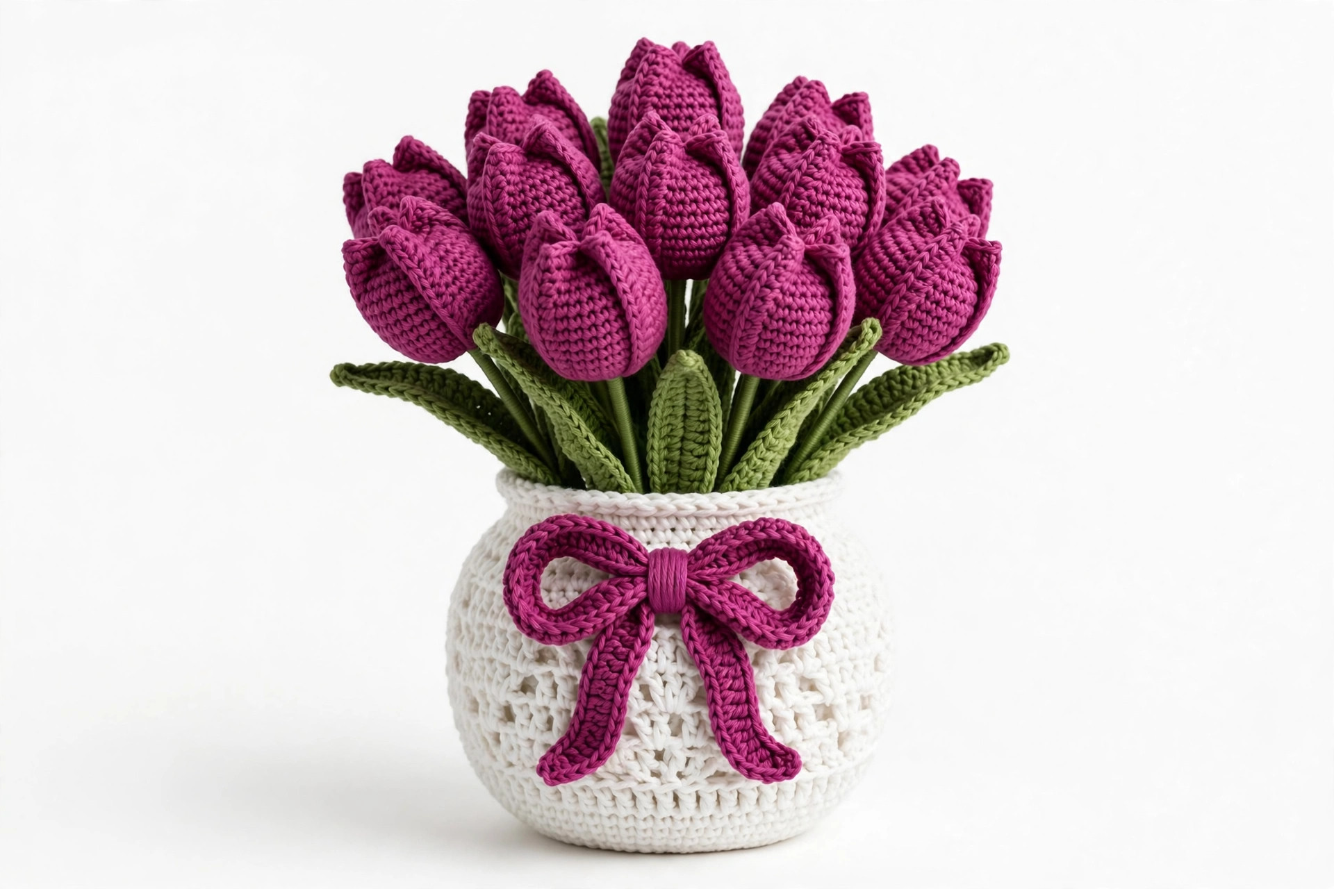 Magenta Tulip Vase Bouquet — image 1