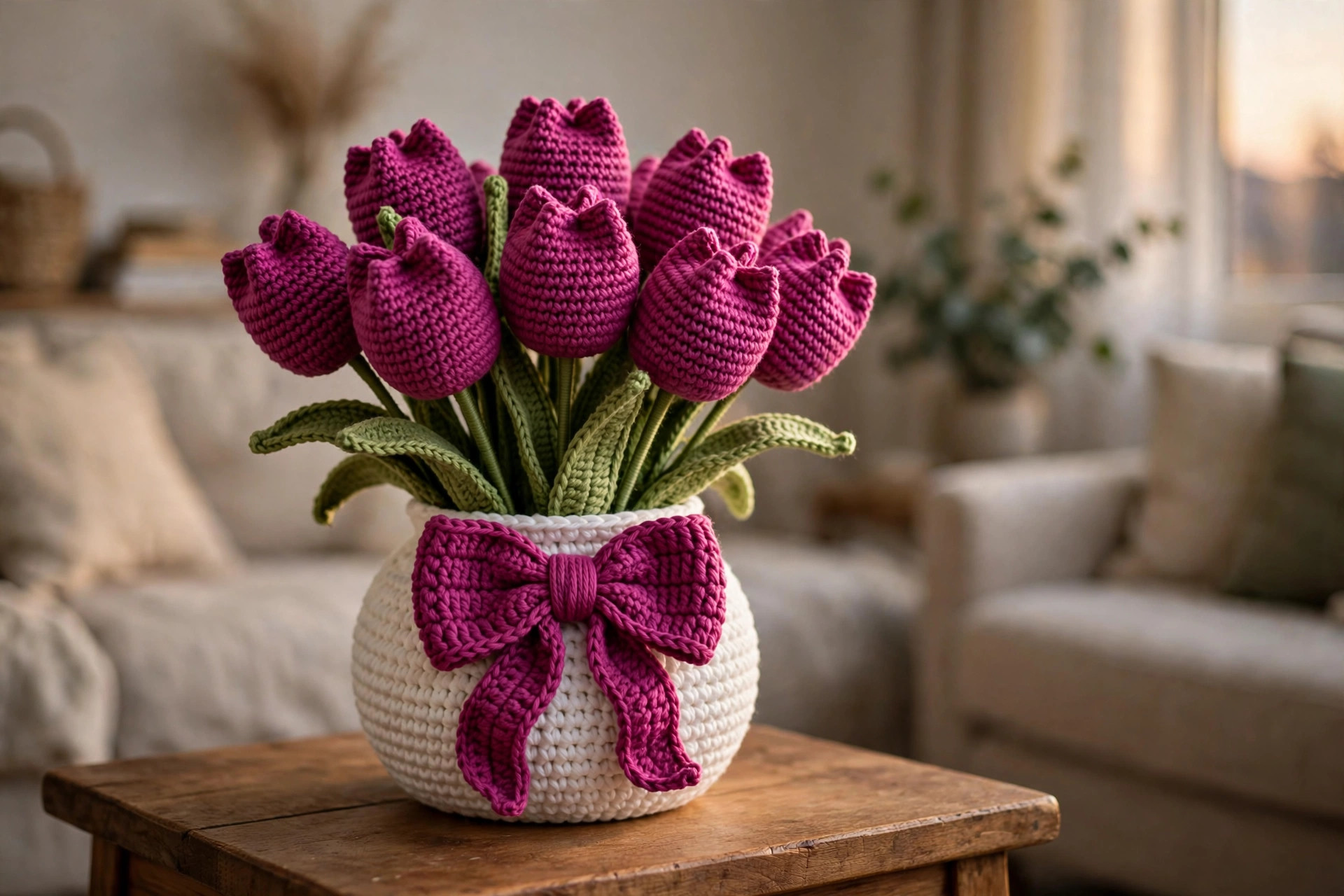 Magenta Tulip Vase Bouquet — image 5