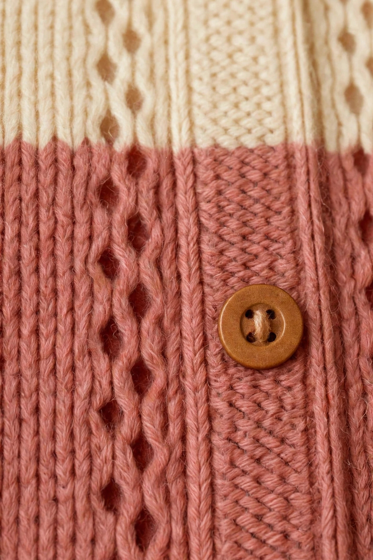 Baby Cream & Terracotta Button Cardigan — image 3