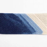 Blue Diagonal Stripe Tassel Scarf