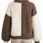 Brown & Cream Two-Tone Chunky Sweater