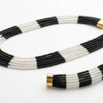 Black & White Multi-Strand Necklace & Bracelet Set