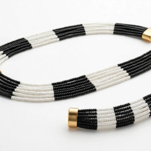 Black & White Multi-Strand Necklace & Bracelet Set — image 1