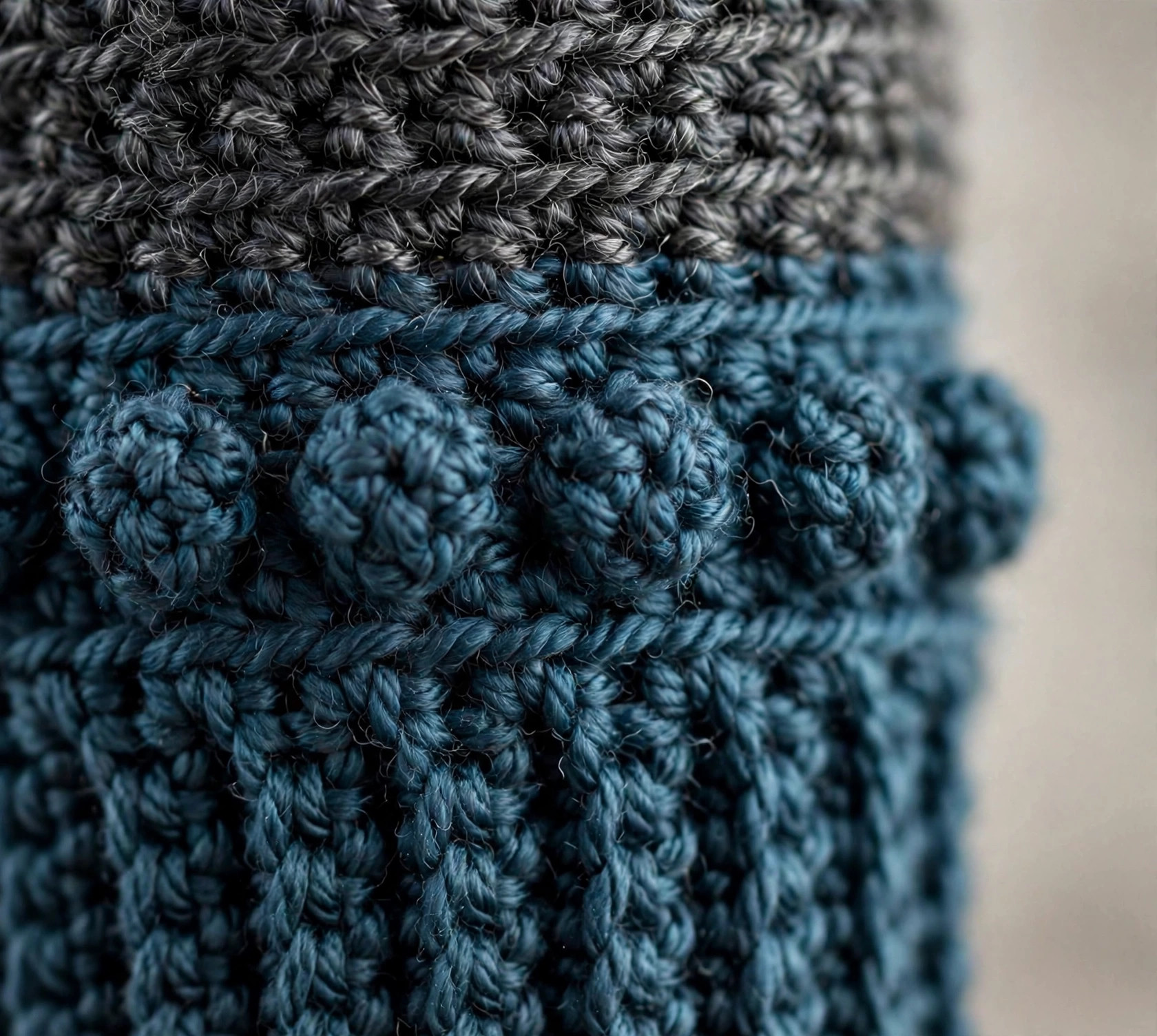 Dark Teal & Charcoal Fingerless Gloves — image 3