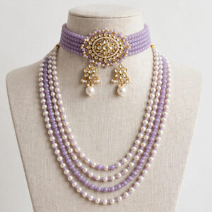 Lavender Pearl Bridal Jewellery Set — image 1