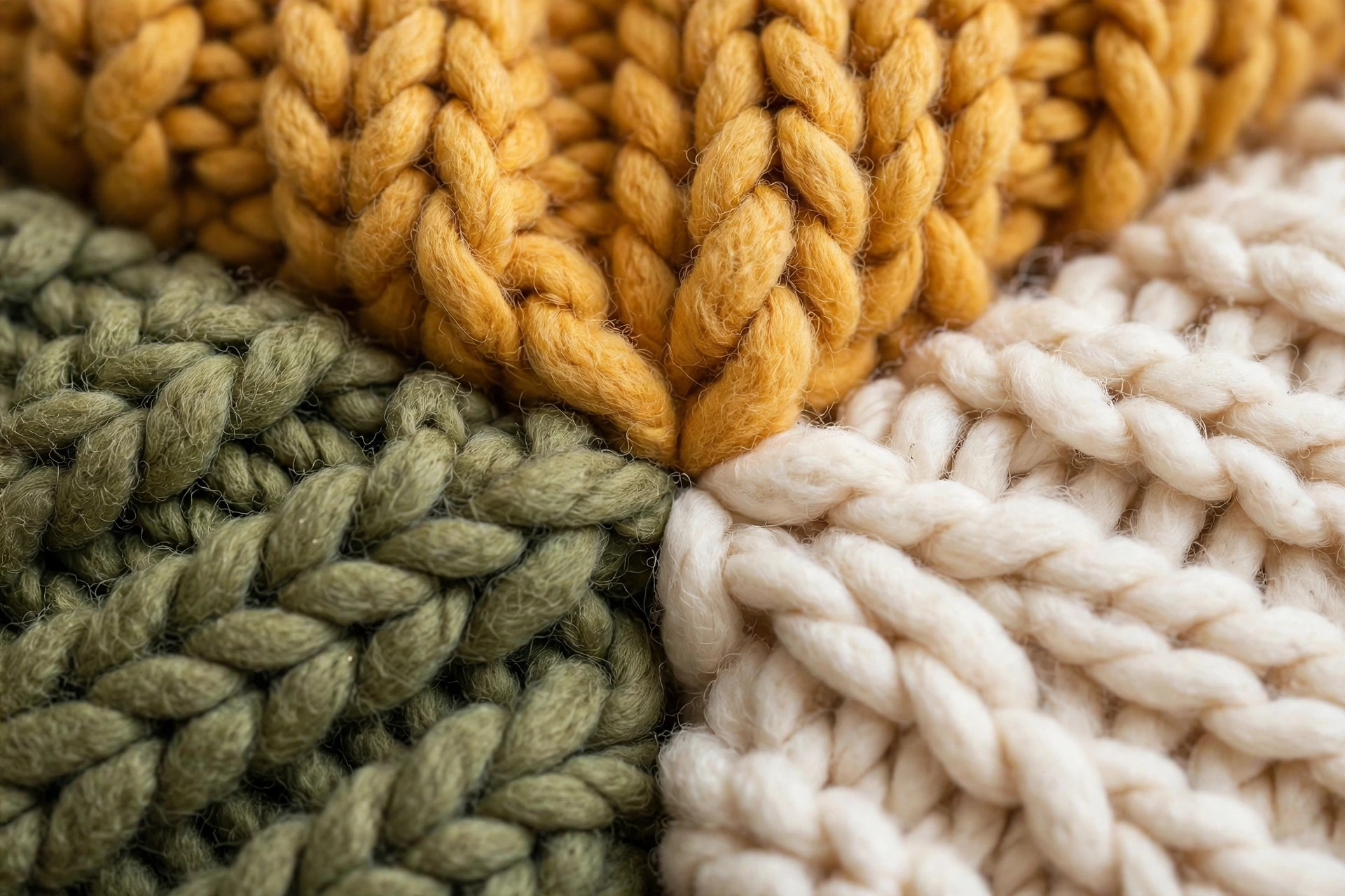 Mustard Color-Block Chunky Knit Sweater — image 3