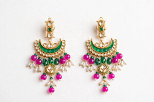 Green & Magenta Chandelier Earrings