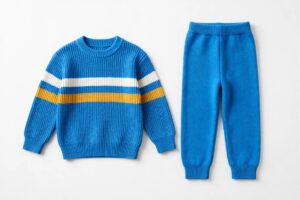 Kids Blue Striped Sweater & Pants Set