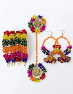 Rainbow Crystal Beaded Mirror Jewellery Set
