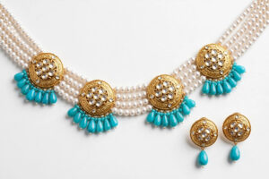 Turquoise & Pearl Kundan Bridal Set