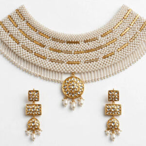 Pearl & Kundan Bridal Collar Set — image 1