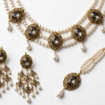 Antique Gold Pearl & Crystal Bridal Set