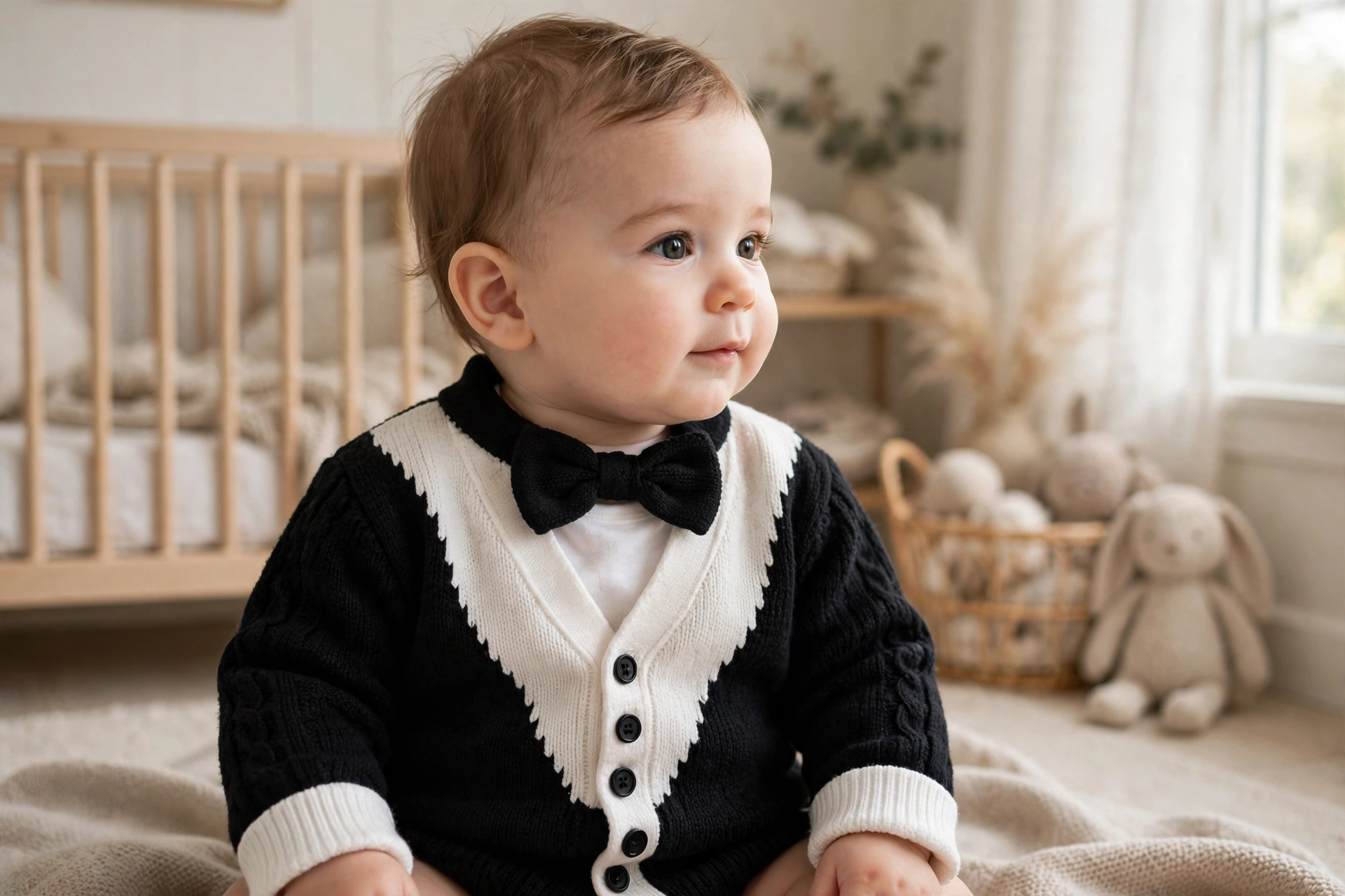 Baby Tuxedo Knit Cardigan — image 2
