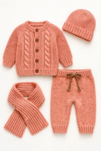 Peach Baby Knit Gift Set
