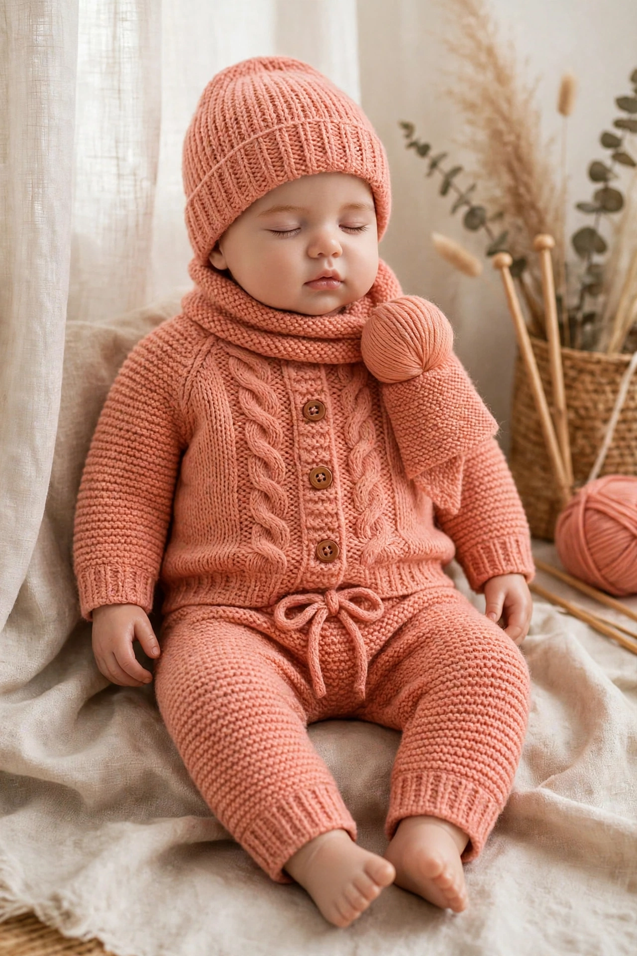 Peach Baby Knit Gift Set — image 2