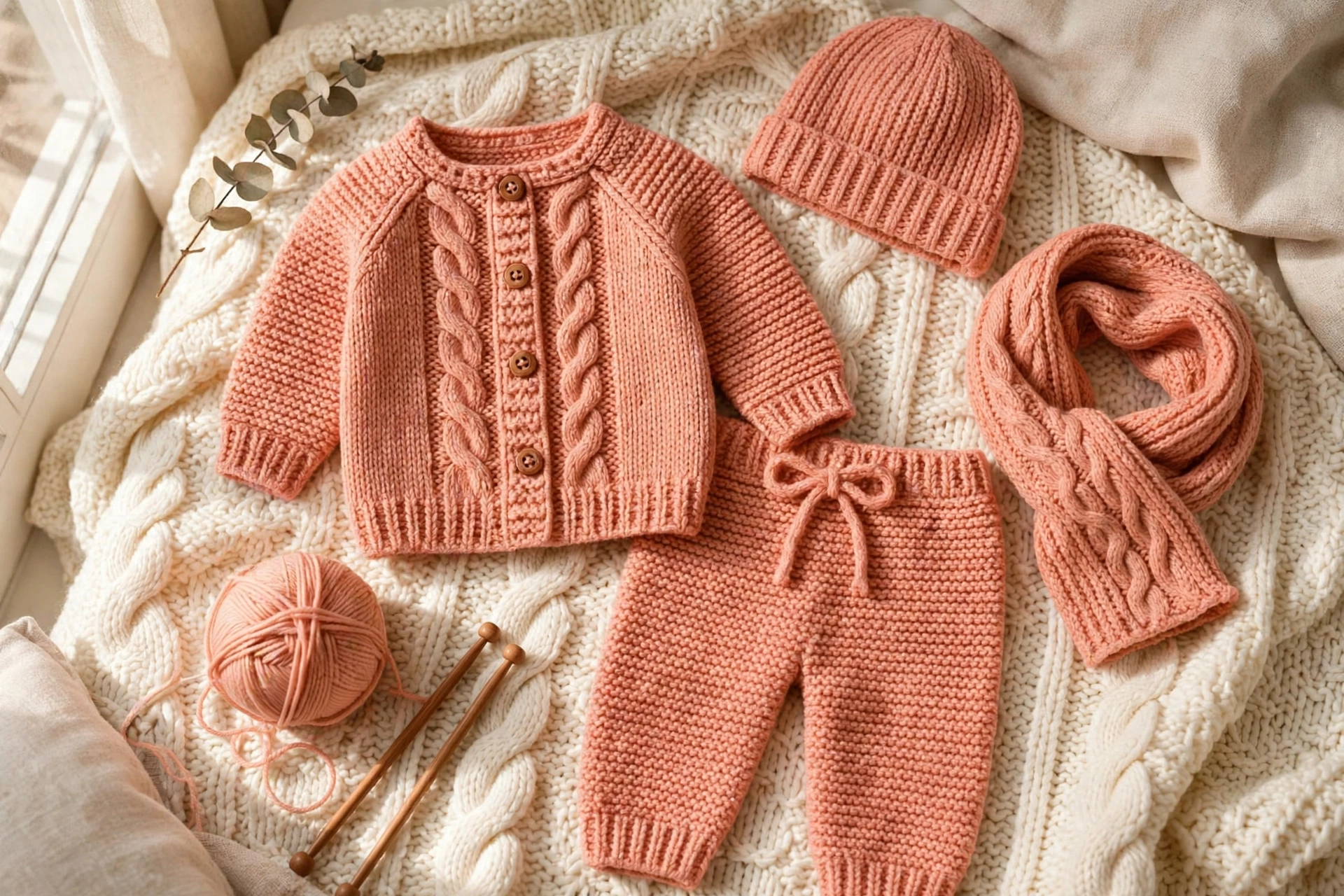 Peach Baby Knit Gift Set — image 5