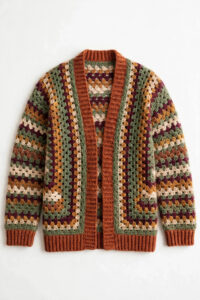 Men's Autumn Granny Stripe Cardigan