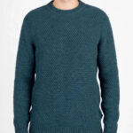 Men's Teal Textured Knit Sweater