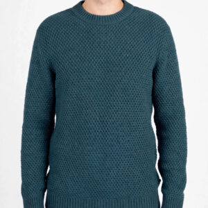 Men's Teal Textured Knit Sweater — image 1