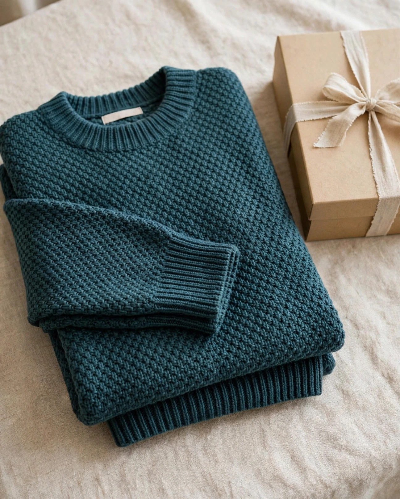 Men's Teal Textured Knit Sweater — image 4