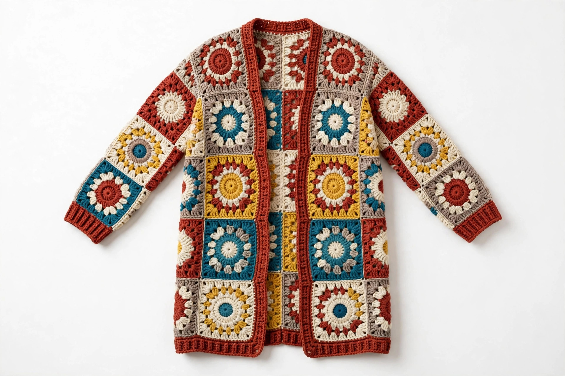 Multicolor Circle Granny Square Cardigan — image 1