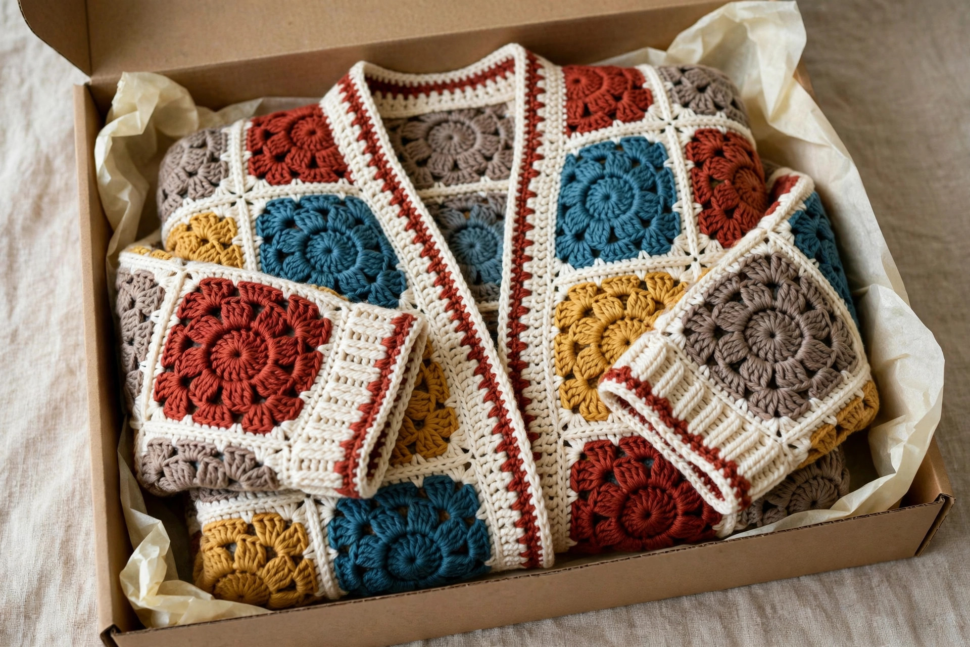 Multicolor Circle Granny Square Cardigan — image 4