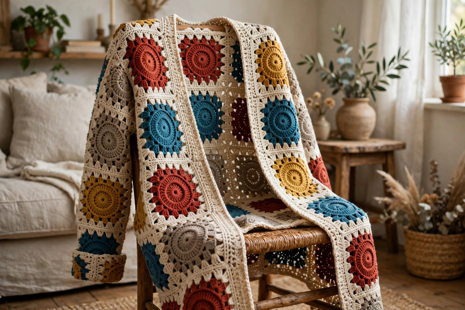 Multicolor Circle Granny Square Cardigan — image 5