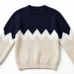 Navy & Cream Zigzag Sweater