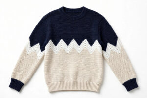 Navy & Cream Zigzag Sweater
