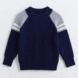 Navy & Grey Raglan Waffle Sweater — image 1