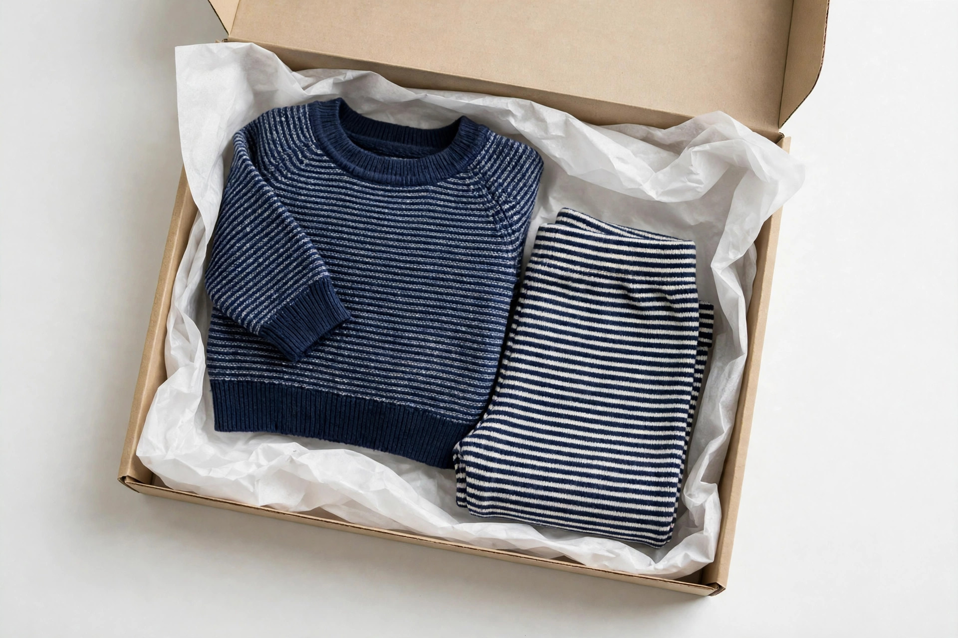 Navy Striped Baby Sweater & Pants Set — image 4