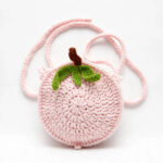 Pink Crochet Peach Crossbody Bag