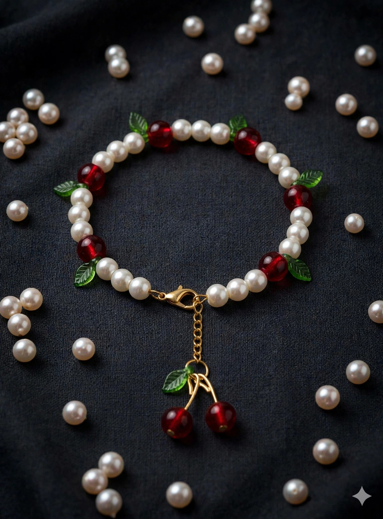 Pearl & Cherry Bracelet with Cherry Charm — image 5