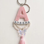 Personalized Beaded Initial Keychain