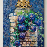 Blue Floral Decorative Wall Art Panel