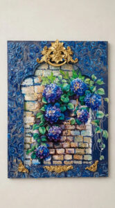 Blue Floral Decorative Wall Art Panel