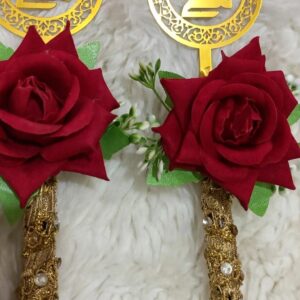Personalized Nikah Pens with Roses (Pair) — image 1
