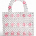 Crystal Beaded Flower Tote (Pink & Blue)